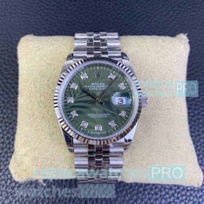 VS 1:1 Swiss Rolex Datejust I Palm Motif 904l Steel Watch & 72 Power Reserve